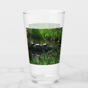 Reihe von Schildkröten Grünes Foto Glas