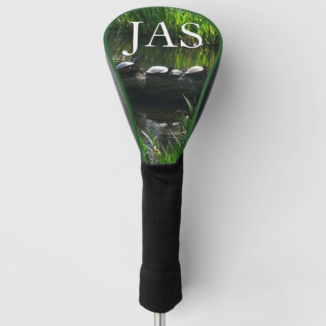Reihe von Schildkröten Grünes Foto Golf Headcover (Vorderseite)