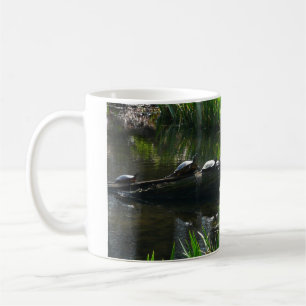 Reihe von Schildkröten Grünes Foto Kaffeetasse