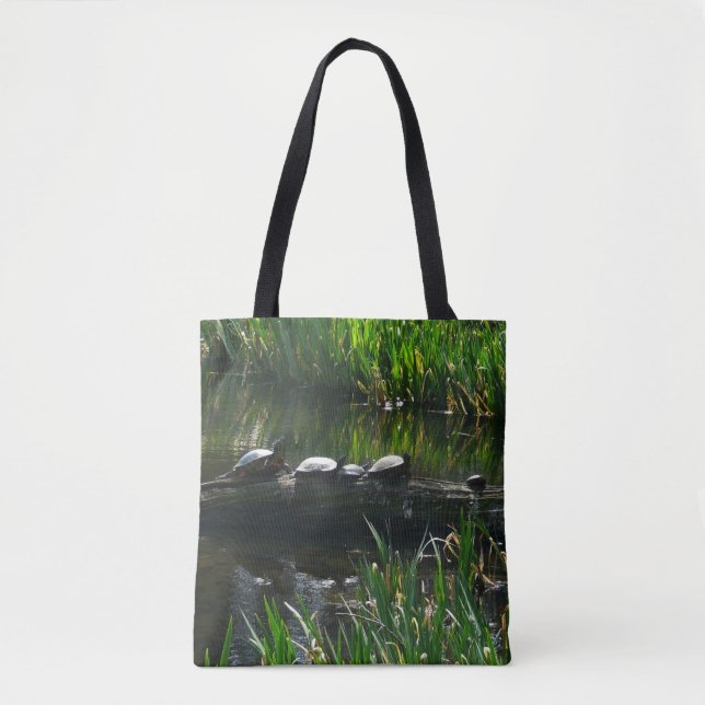 Reihe von Schildkröten Grünes Foto Tasche (Vorderseite)