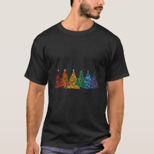Reihe von sechs LGBTq Pride Rainbow Weihnachtsbaum T-Shirt