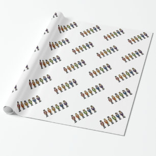 Reihe von sechs LGBTQ-Pride-Rainbow-Winter-Nutcrac Geschenkpapier