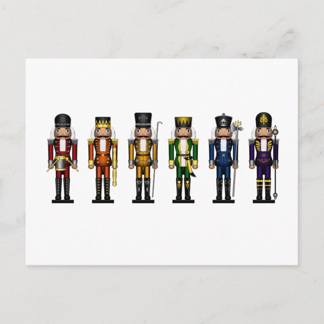 Reihe von sechs LGBTQ-Pride-Rainbow-Winter-Nutcrac Postkarte (Vorderseite)