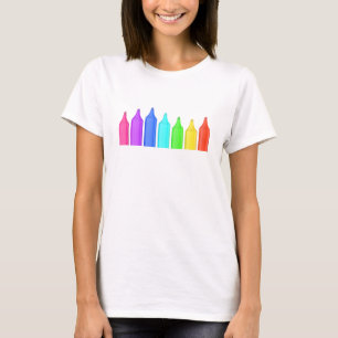 Reihe von sieben Markierungen in verschiedenen Far T-Shirt