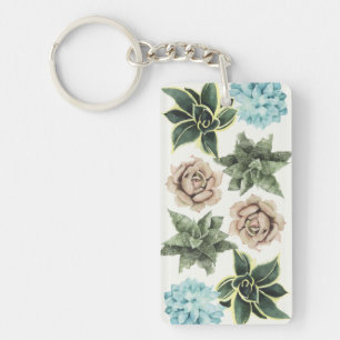 Reihe von Succulents Schlüsselanhänger