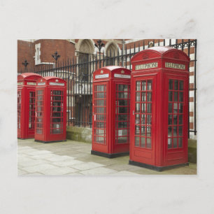 Reihe von Telefonzellen hinter dem Royal Postkarte