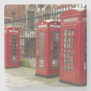 Reihe von Telefonzellen hinter dem Royal Steinuntersetzer