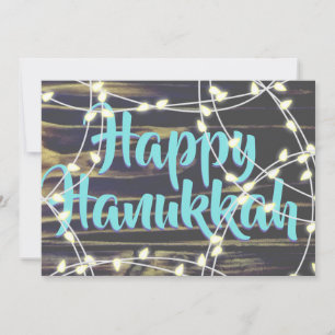 Reihe von weißen Lichtern Hanukkah & Weihnachten