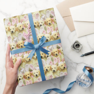 Reihe von Welpen-Häschen Geschenkpapier