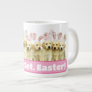 Reihe von Welpen-Häschen Jumbo-Tasse