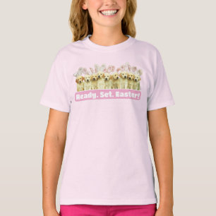 Reihe von Welpen-Häschen T-Shirt