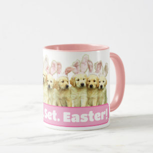 Reihe von Welpen-Häschen Tasse