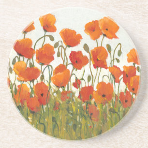 Reihen der Mohnblumen I Getränkeuntersetzer