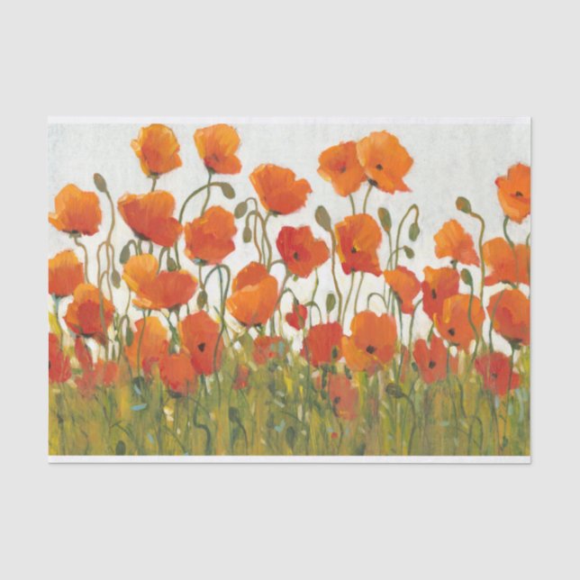 Reihen der Mohnblumen I Seidenpapier (Vorderseite)
