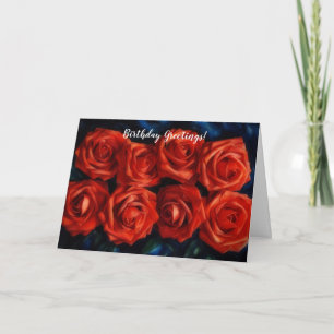 Reihen der Rote Rosen Blume Art Geburtstag Karte