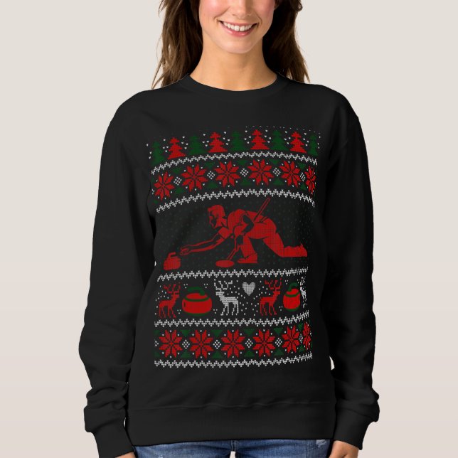 Reihen des Curling Stones Curler & Curling Teams Sweatshirt (Vorderseite)