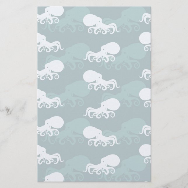 Reihen des Kraken-Musters Briefpapier (Vorderseite)