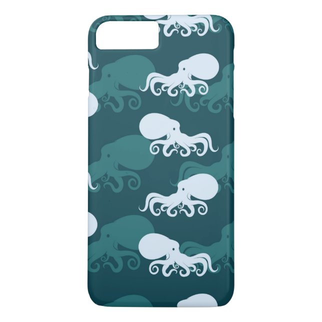 Reihen des Kraken-Musters Case-Mate iPhone Hülle (Rückseite)