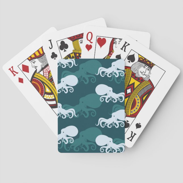 Reihen des Kraken-Musters Spielkarten (Rückseite)