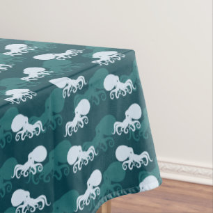 Reihen des Kraken-Musters Tischdecke