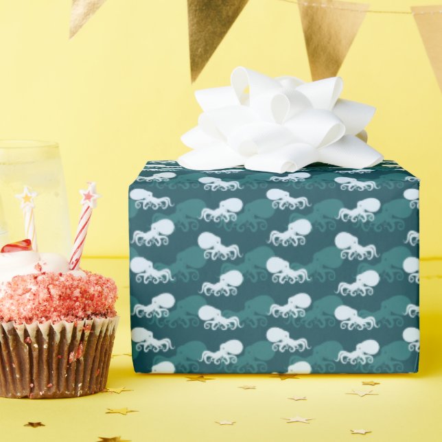 Reihen des Octopusmusters Geschenkpapier (Geburtstagsparty)