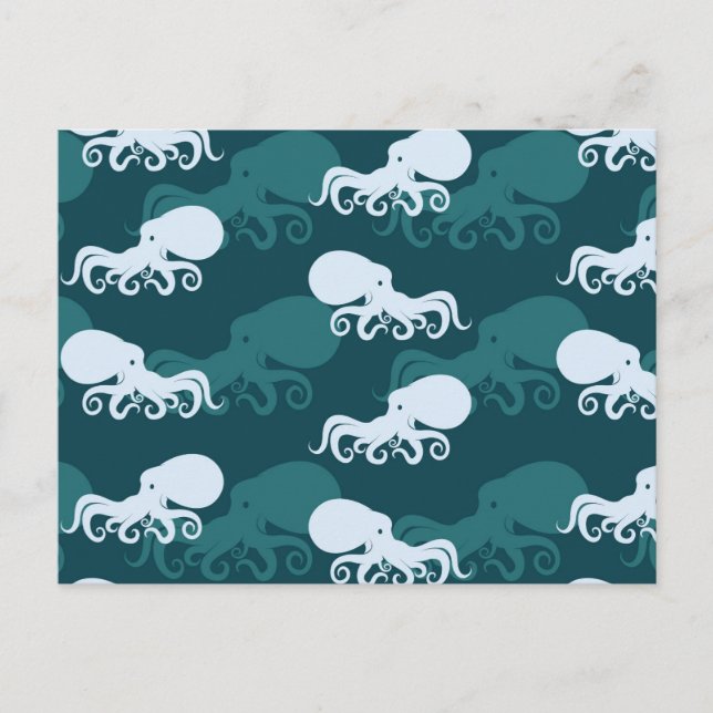 Reihen des Octopusmusters Postkarte (Vorderseite)