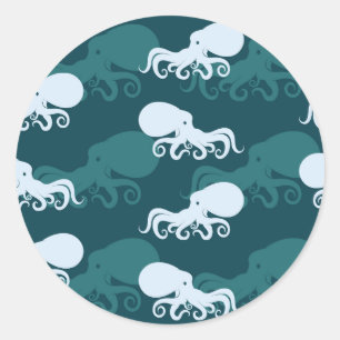 Reihen des Octopusmusters Runder Aufkleber