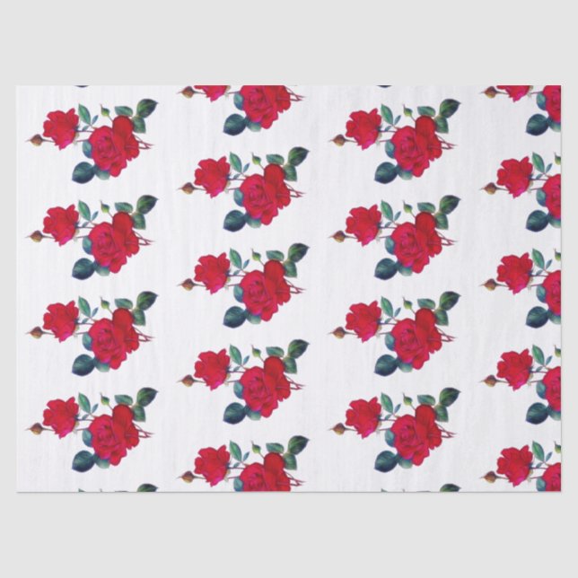 Reihen des roten Rosen-Seidenpapiers Seidenpapier (Vorderseite)