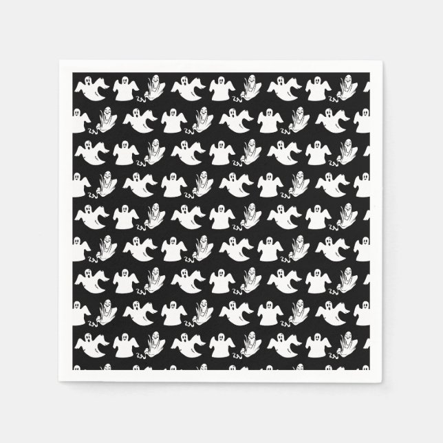 Reihen des tanzenden Geistes-Halloween-Party Serviette (Vorderseite)
