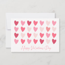 Reihen rosa Herzen Frohes Valentinstag Karte