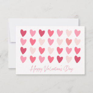 Reihen rosa Herzen Frohes Valentinstag Karte