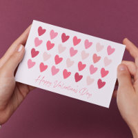 Reihen rosa Herzen Frohes Valentinstag Karte