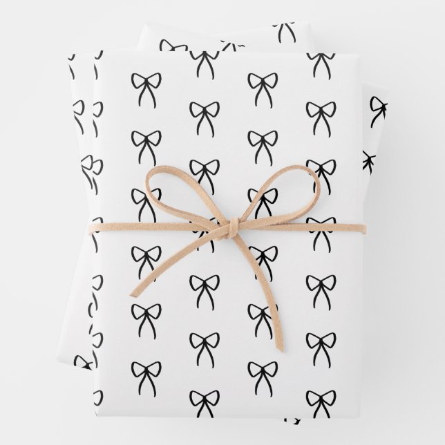 Reihen von Bögen in schwarzem Umschlagpapier Geschenkpapier Set (Beispiel)