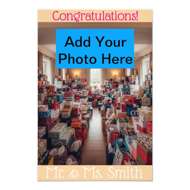 Reihen von Hochzeitsgeschenken Fotodruck (Vorne)