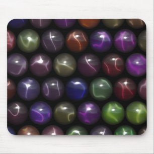 Reihen von Katzenaugen-Murmeln Mousepad