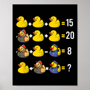Reihenfolge der Operationen Duckie Quiz Gummiente  Poster