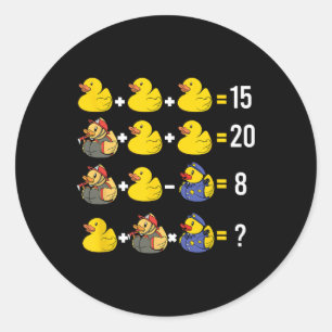 Reihenfolge der Operationen Duckie Quiz Rubber Duc Runder Aufkleber