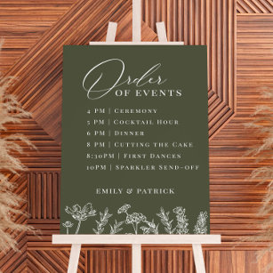 Reihenfolge der Veranstaltungen Hochzeitstag Blaue Poster