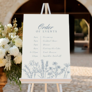 Reihenfolge der Veranstaltungen Hochzeitstag Blaue Poster