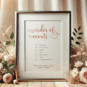 "Reihenfolge der Veranstaltungen" Rose Goldplan Ho Poster