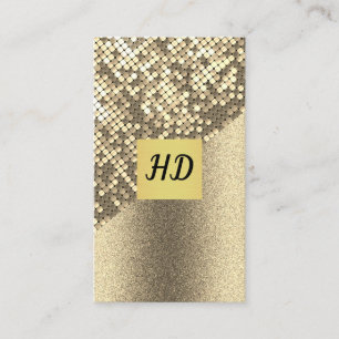 Reihenfolge und Glitzer / Gold Lux / Monogramm Visitenkarte