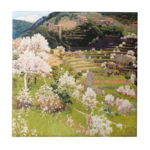 Reihengarten auf Mallorca (von Santiago Rusiñol) Fliese
