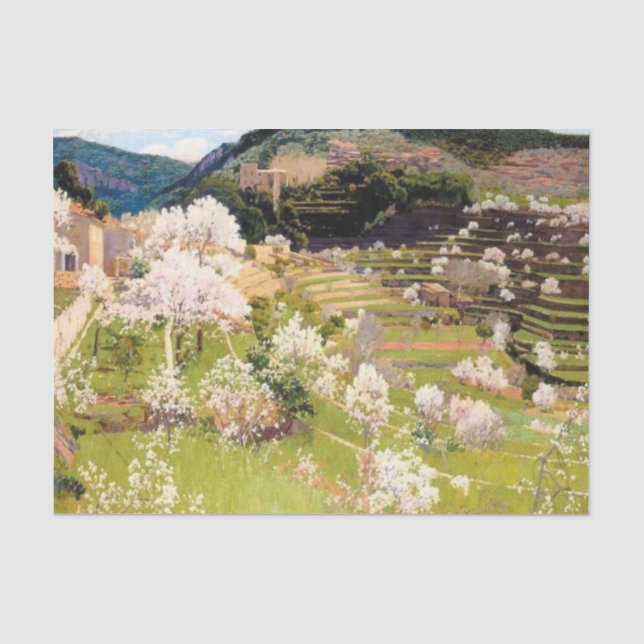 Reihengarten auf Mallorca (von Santiago Rusiñol) Seidenpapier (Vorderseite)