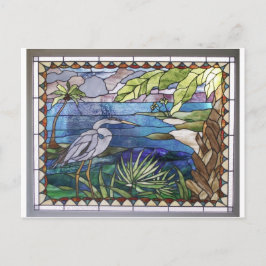 Reiher-Buntglas-Postkarte Postkarte