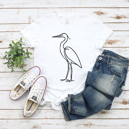 Reiher-Linienkunst – Minimalistische Vogelillustra T-Shirt