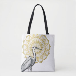 Reiher-Mandala-asymetrischer Druck Tasche