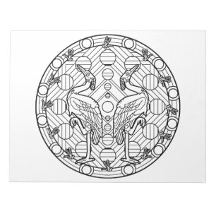 Reiher-Mandala-Malbuch-Auflage Notizblock