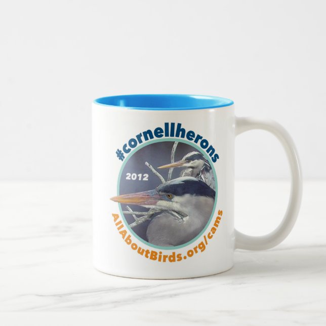 Reiher-Paar-Foto-Tasse Zweifarbige Tasse (Rechts)