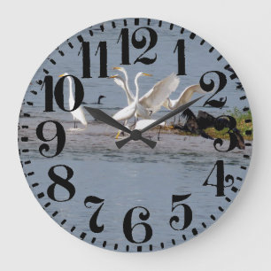 Reiher-Reiher-Vogel-Tier-große Zahl-Wanduhr Große Wanduhr