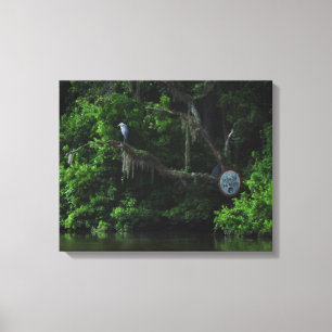 Reiher und fauler Fluss-Leinwand-Druck Leinwanddruck